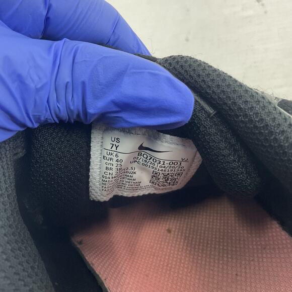 Nike Court Borough AF1 Floral Girls Black Sneakers Size 7Y Preowned - Picture 7 of 8